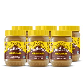 SunButter Original Sunflower Seed Butter, 16 oz (6 Pack of 6) - Nut Free Spread with 7g Plant-Based Protein, Roasted Rich & Savory Flavor, Smooth Texture, Vegan, Kosher & Non-GMO