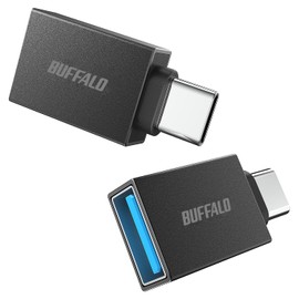 Buffalo USB-C & USB 3.2 (Gen1) Converter Adapter, Pack of 2, Type-A to Type-C 5Gbps BSUAC321AD2BK/N