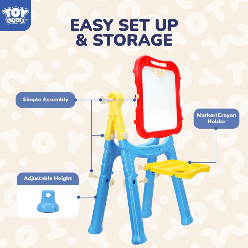 STEAM Life Large Art Easel for Kids, Double-Sided 4In1 Toddler