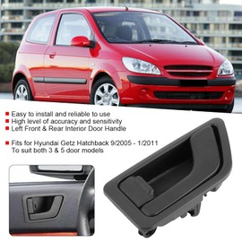 Interior Door Handle, Left Inner Door Handle, Black ABS Lhs Suitable for Hyundai Getz Hatchback 2005-2011