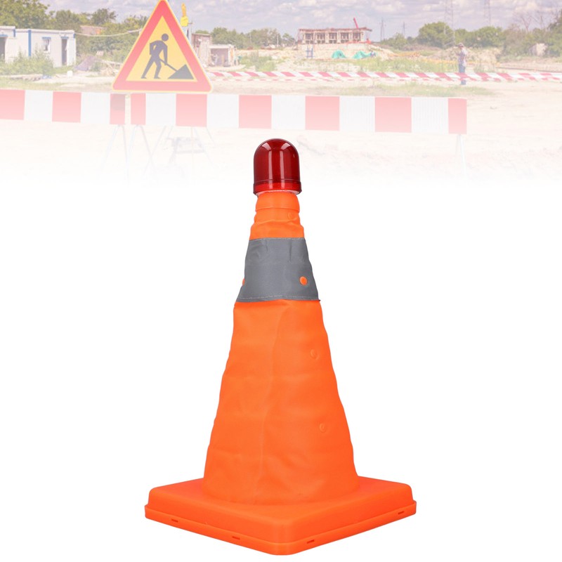 2 Set 30cm Traffic Cones Foldable Reflective Strips Road Safety