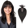 Real Human Hair Topper for Women Clip In Bangs Handmade