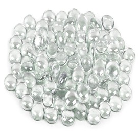 Galashield Clear Flat Glass Marbles for Vases Glass Gems Beads Pebbles Vase Filler (5 LBS, Approx. 450 PCS)