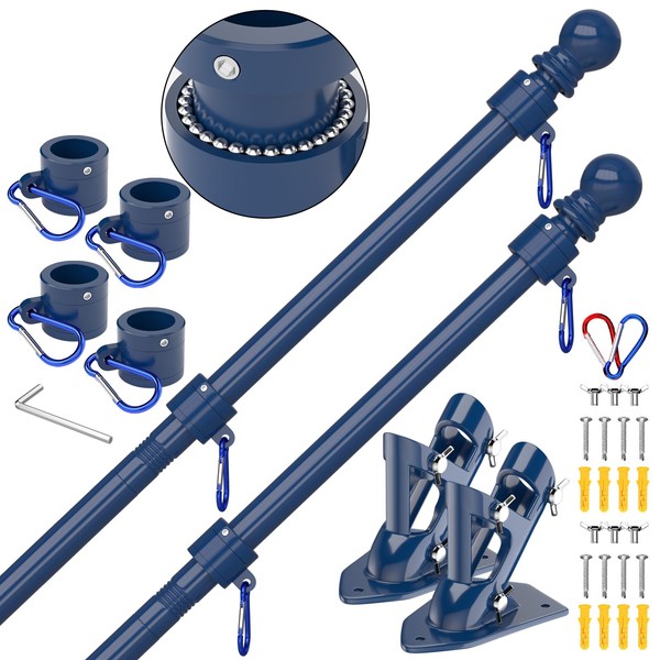 ZMTECH ZMTECH Flag Pole - Upgraded Bracket,(2 Packs) 6 FT