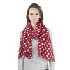 Basic Sense 10mm Polka Dot, Large Viscose Scarf, Red/White Dot
