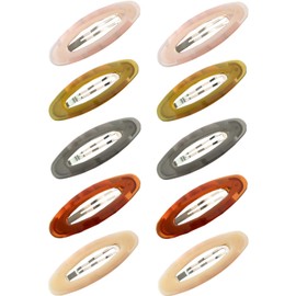 10Pc Large Oval Shape Hair Clips for Women, 3.2-inch Metal Acrylic Hair Barrettes, Cute Hair Clips, Stylish and Simple Hollow-Out Hair Accessories, Suitable for Women