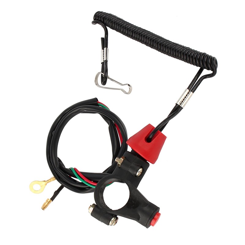 Engine Cord Lanyard Kill Stop Switch Tether 12V 2 Wire