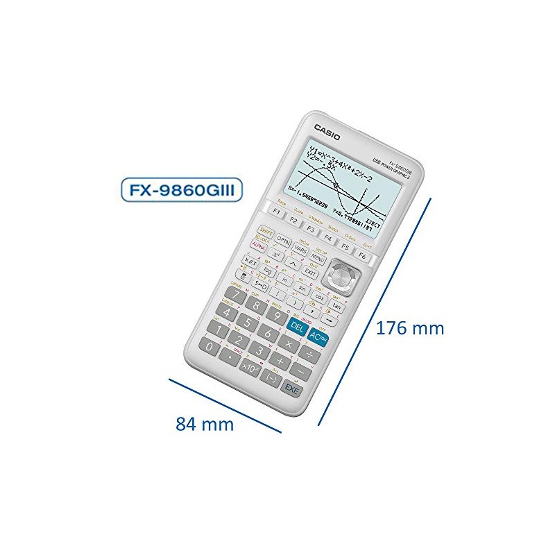 Casio FX-9860GIII Graphing Calculator with Monochrome Display White