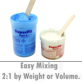 Wicks Aircraft Superfil Epoxy Filler, 1 Qt Kit, 2:1 Epoxy Based Filler, Light Blue, High Strength-to-Weight Ratio, Wood, Plastic, Metal, Fiberglass