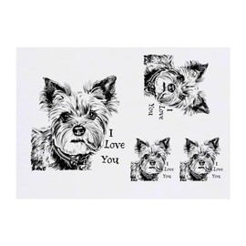 Azeeda 4 x 'Ich liebe dich mit Yorkshire Terrier' Temporäre Tattoos - Wasserfest, Hautfreundlich & Ungiftig · Transfers in Verschiedenen Größen (TO00070848)