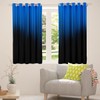 Feelyou Kids Teens Blue and Black Geometric Window Curtains Ombre