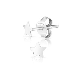 Sterling Silver Star Earrings - Silver Earrings for Girls - Small Silver Studs Earrings - Sterling Silver Stud Earrings - Boys Stud Earrings - Tiny Stud Earrings - Size: 4 mm
