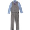 Izod Little Boys 4-Piece Formal Suit Vest Set, Medium Blue/Grey,