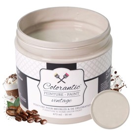 Colorantic | CAPPUCCINO Chalk Based Paint for Furniture DIY, Cabinets, Glass - Multi-Surface Craft Paint- Non-Toxic | LIGHT COFFEE Decorative Painting for Wax Finish Wood Waverly (8 oz (Pack of 1),