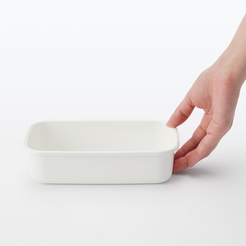 MUJI MDP12A3S Enameled Storage Container, Choose Lid, Medium
