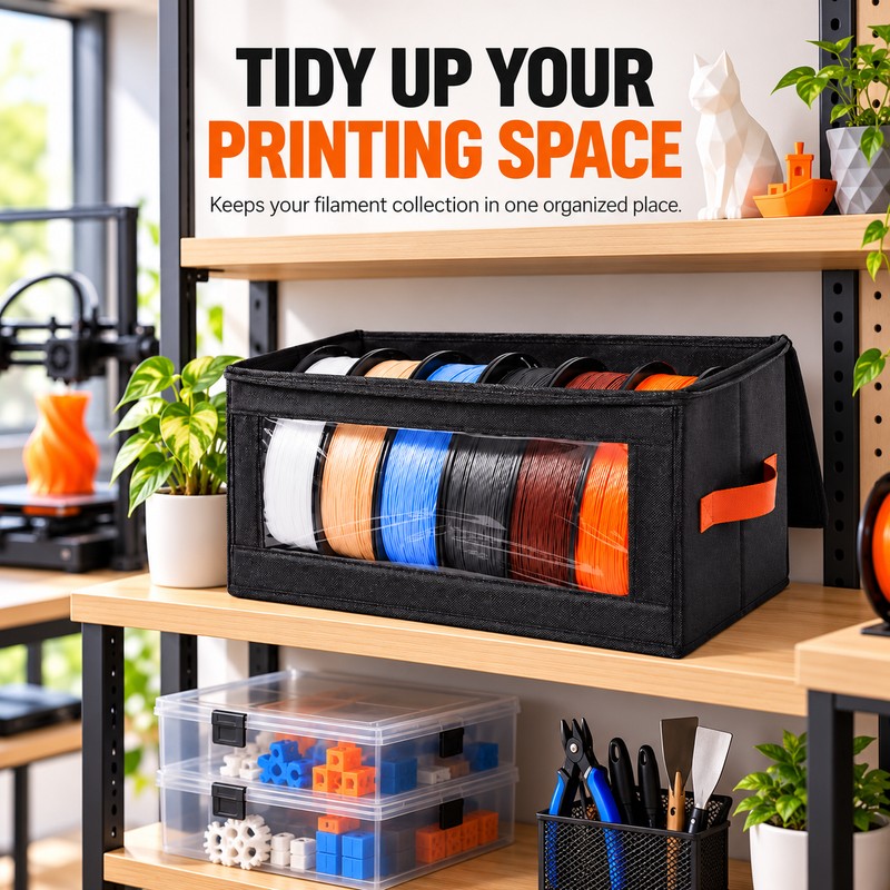 4-Piece 3D Printer Filament Storage Box Set for Spool Organization