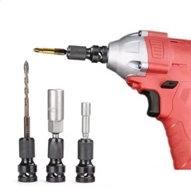 Pack of 2 Impact Wrench Bit Adapter, 1/2 Inch Square Drive to 1/4 Inch Bit Adapter, Bit Holder Socket Adapter, Impact Wrench Accessories for Impact Wrench, Impact Wrench Nuts, Bit