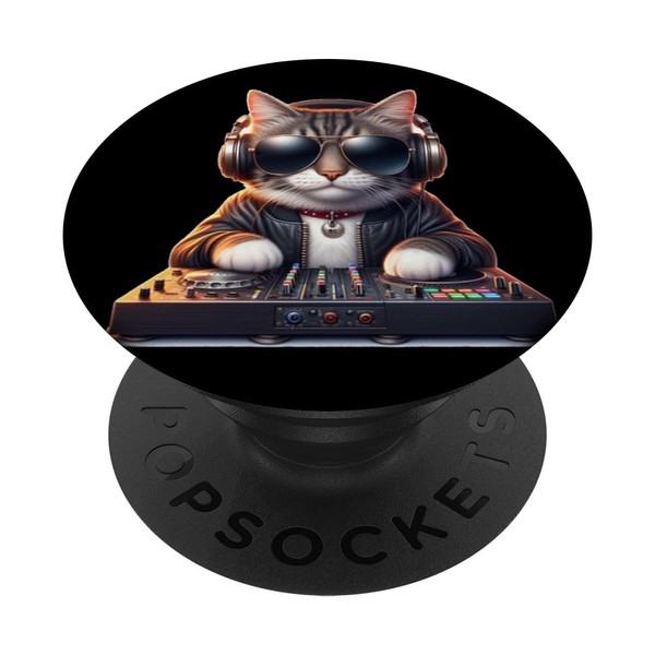 HOUSE CAT Funny DJ Controller Music Party Sunglasses Meme PopSockets