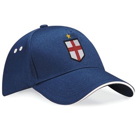 Purple Print House Embroidered England Badge Baseball Cap Football Men Women Hat English European Unisex, One Size, Navy/White