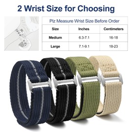 watchdives Nylon Watch Strap, Velcro Fasteners, One Piece Watch Strap 20 mm 22 mm, Sports Watch Straps for Men and Women, Nylon