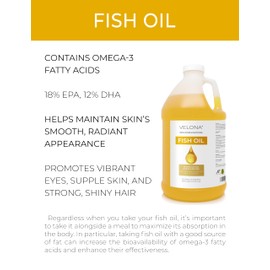 velona Fish Omega-3 Oil 64 Fl Oz | 100% Pure and Natural Carrier Oil | Refined | Vitamin E, D, Omega-3 | Cooking, Skin, Face, Body, Hair Care | Use Today - Enjoy Results