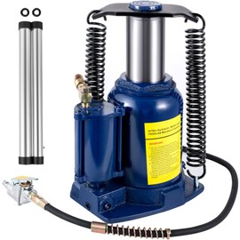 Happybuy 32 Ton Air Hydraulic Bottle Jack, Dual Pneumatic/Manual Operation, High Lift for Heavy Duty Vehicle, Truck, RV Maintenance, Steel Construction