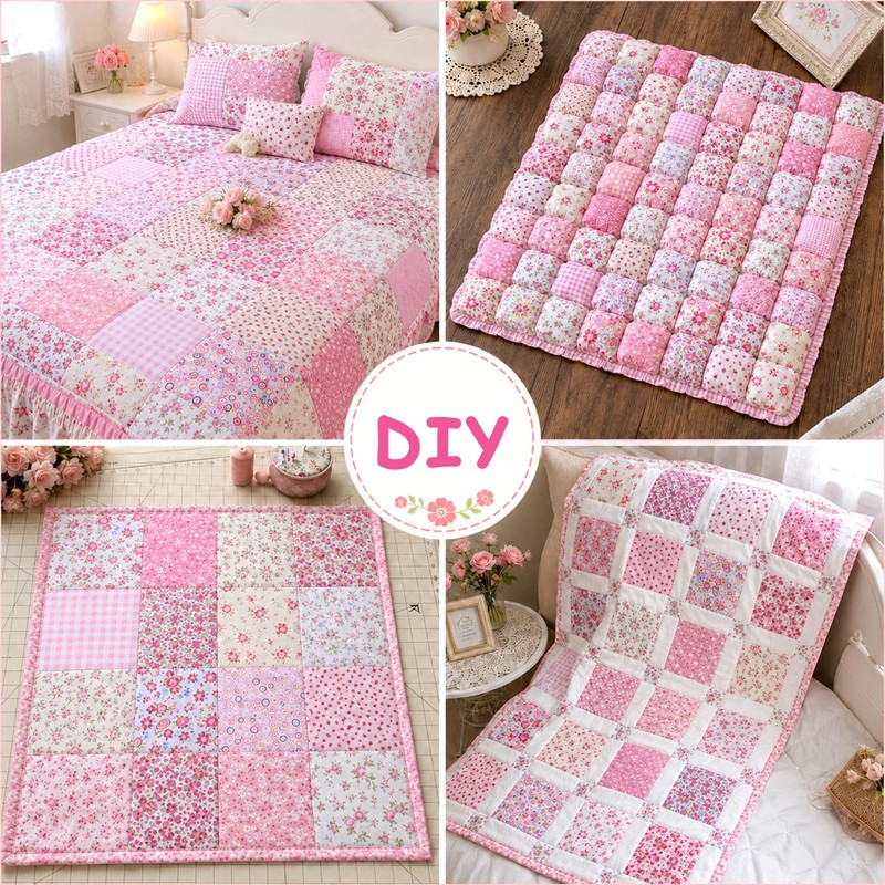 50 PCS Pink Charm Packs for Quilting 5 × 5