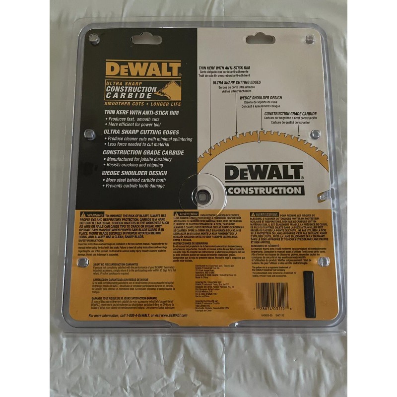 DEWALT 10” CIRCULAR SAW BLADE 24 TOOTH DW3112