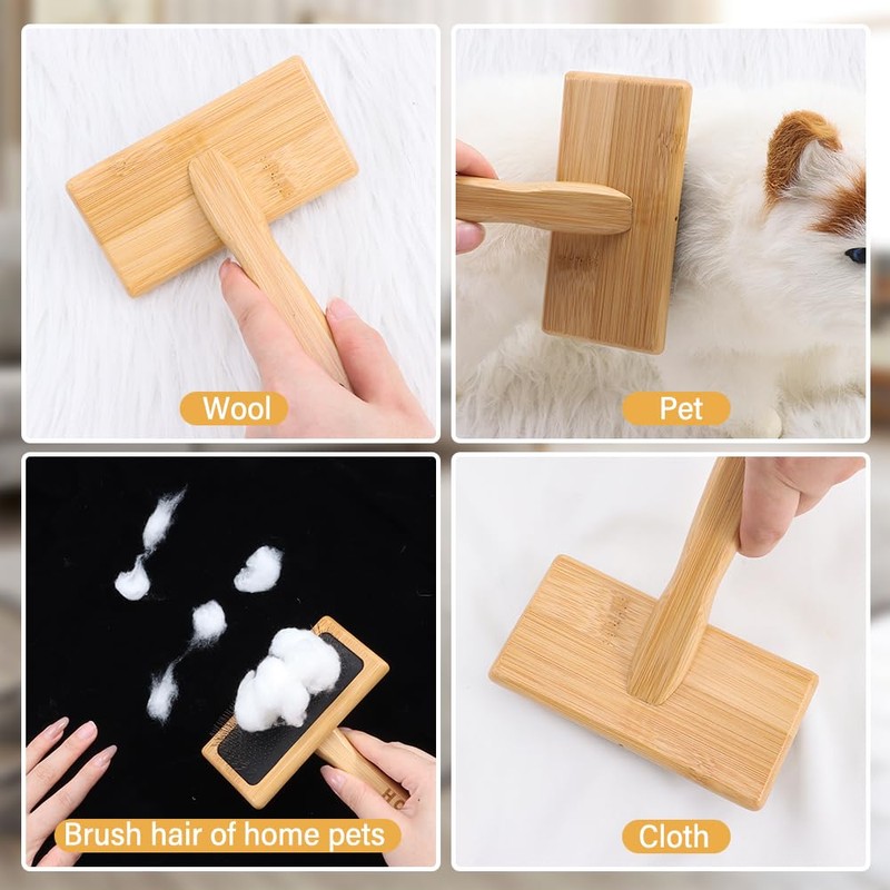 2PCS Wool Card Needle Felt Brush, Hand Card for Wool,