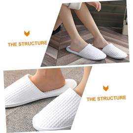 Outanaya 5 Pairs Disposable Spa Slippers Fluffy Hotel Slippers for Guests Non Slip Indoor Use for Travel Home and Salons Breathable Comfort for Term Rentals
