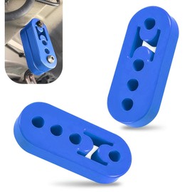 Prywog 2 PCS Car Muffler Exhaust Cover, 0.47 Inches Rubber Exhaust Bracket Hanger Hole, Heavy Duty Insulation Support Sleeve Mount, Universal for Most Automobiles (Blue)