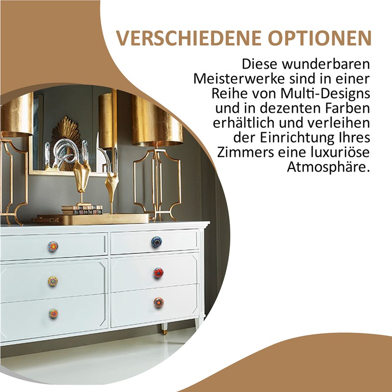 The Boho Street Premium Quality Ceramic Door Handles, Assorted Ceramic