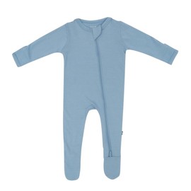 KYTE BABY Unisex Zipper Closure Footies, Rayon Made From Bamboo (Preemie, Slate)