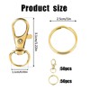 100PCS Gold Lobster Claw Clasp with Key Rings Rustproof Metal