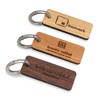 STREIFHOLZ Wooden Keyring with Engraved Logo, Walnut Oak and Cherry