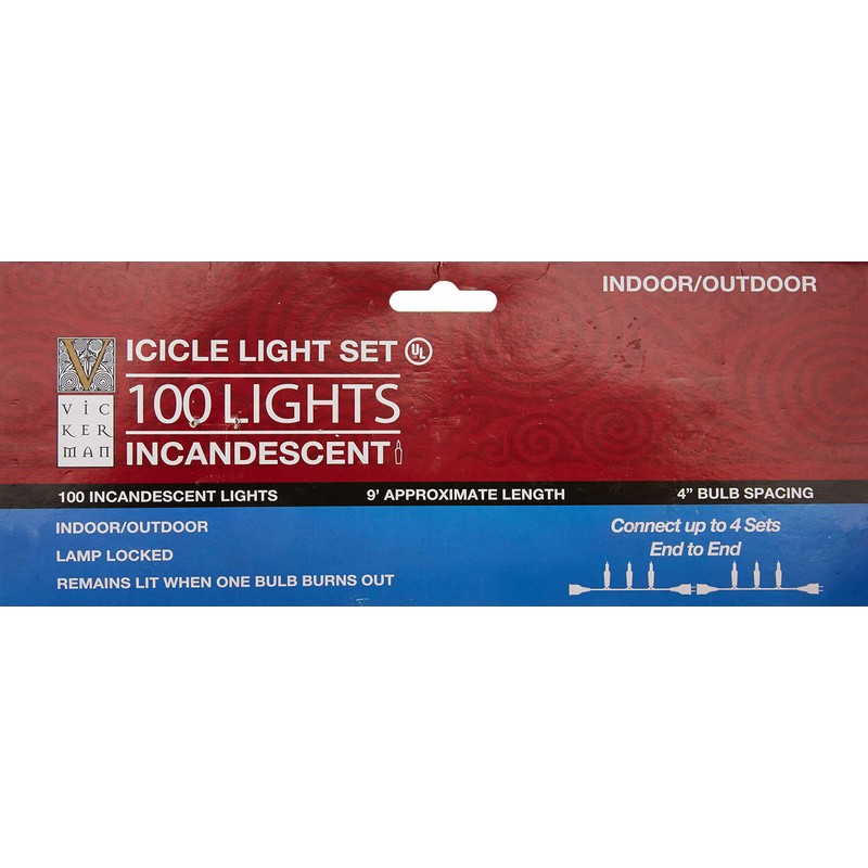 Vickerman W6W4328 - Luces para carámbanos con alambre blanco (9'