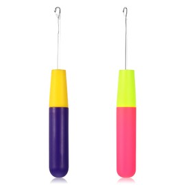 2 Packs Latch Hook Crochet Needle Latch Hook Tool, Latch Hook Tool for Crochet Braids Hair Extension Micro Braids Multi-Purpose Knitting Needles(5.7mm+3.8 mm)