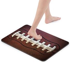 HommomH Bathroom Rugs Non Slip Black Bath Mats Super Absorbent Bath Mat for Bathroom, 24"x17"，American Football Fun Traditional Sport, Super Absorbent Bath Mat for Man Boy Teen