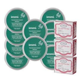 IMMI BY VERDE A LA MEXICANA 10 piezas Desodorante tarro 75gr y 3 piezas Jabón 50gr La Artesanal (Niaouli, 10)