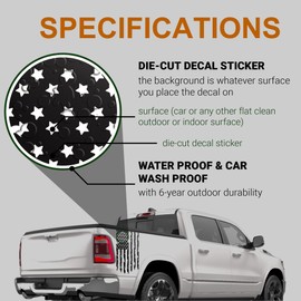 We The People Distressed American US USA Flag Truck Tailgate Vinyl Decal Preamble of The US Constitution Compatible with Most Pickup Trucks (10" x 18", Lime-Tree Green)