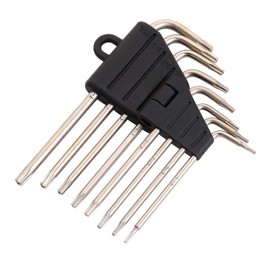 Jetech 8-Pieces Long Arm Security Bit Wrench Set,Tamper Resistant Star-Torx Key Wrench (with Hole), S2 Steel,Size Includes T5, T6, T7, T8, T9, T10, T15, T20