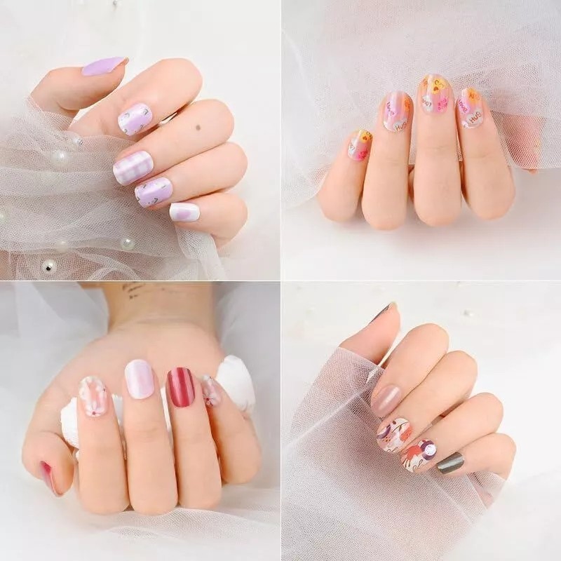 Kit Diy Nail Stickers Pegatinas De Uñas De Gel Semicurado