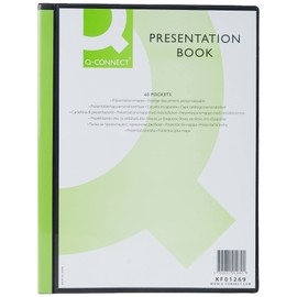 Display Book Q-CONNECT With Front Cover Pocket PP A4 820 Micron 60 Pockets Black/Document Archiving/Type-60 Pockets/Kind-With a Pocket/Index-N.a. / Pockets-N/D/Material-PP/Dividers-N.a.