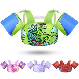 Vvinca Separable Toddler Swim Vest Fit 22-66 Lbs（1-6 Years）|2025 Newest 3 in 1 Pool Float & Arm Bands Boys and Girls, Adjustable Sturdy Safety for Infant 1 2 3 4 5 6 Year