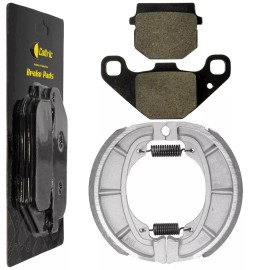 Caltric Front Brake Pads and Rear Shoes for Suzuki AH80 1992, AN125HK 2006 2007 2008