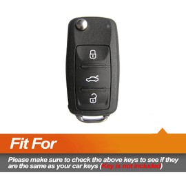 EYANBIS Silicone Key Fob Cover Fit for VW Volkswagen Jetta GTI Passat Golf Tiguan Touareg Beetle CC Eos Key Fob Flip 3 Buttons | Car Accessories | Remote Key Protection Case - Black & Pink