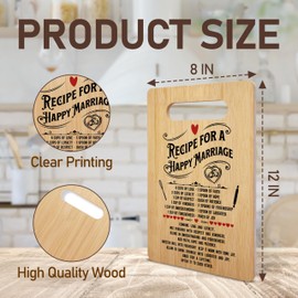 Wedding Gifts for Couple, Recipe for a Special Marriage Bamboo Cutting Board Gifts, Mr and Mrs Gifts, Engagement Gifts for Newlywed, Home Kitchen Decorations -13