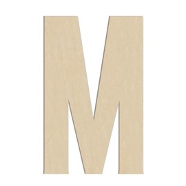 HILAZA 17 Inch Large Wooden Letter M, 1/4 in Thick Big Wood Letter for Wall Decor Crafts