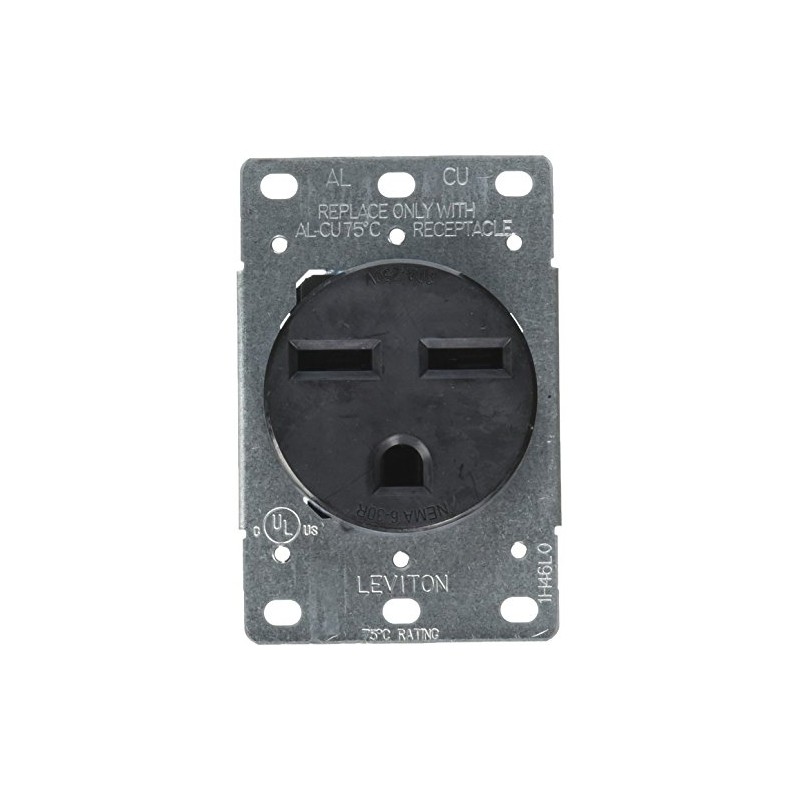 Leviton 30 Amp, 250V, Nema 6-30R, 2P, 3W, Flush MTG