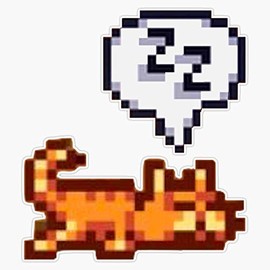 Leyland Designs Stardew Valley Sleeping Cat (Sploot) Sticker Outdoor Rated Vinyl Sticker Decal for Windows, Bumpers, Laptops or Crafts 5"